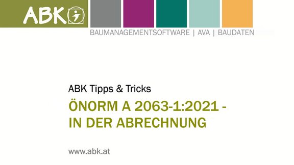 orschaubild zum Tipps & Tricks-Video zum Thema "ÖNORM A 2063 in der Abrechnung"