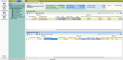 Screenshot der ABK-Software, der die Bauabrechnung zeigt