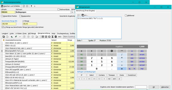 Screenshot der ABK-Software, der die neuen Möglichkeiten in der Mengenermittlung zeigt