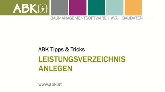 Vorschaubild zum Tipps & Tricks-Video zum Thema "Leistungsverzeichnis anlegen"